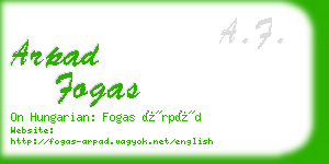 arpad fogas business card